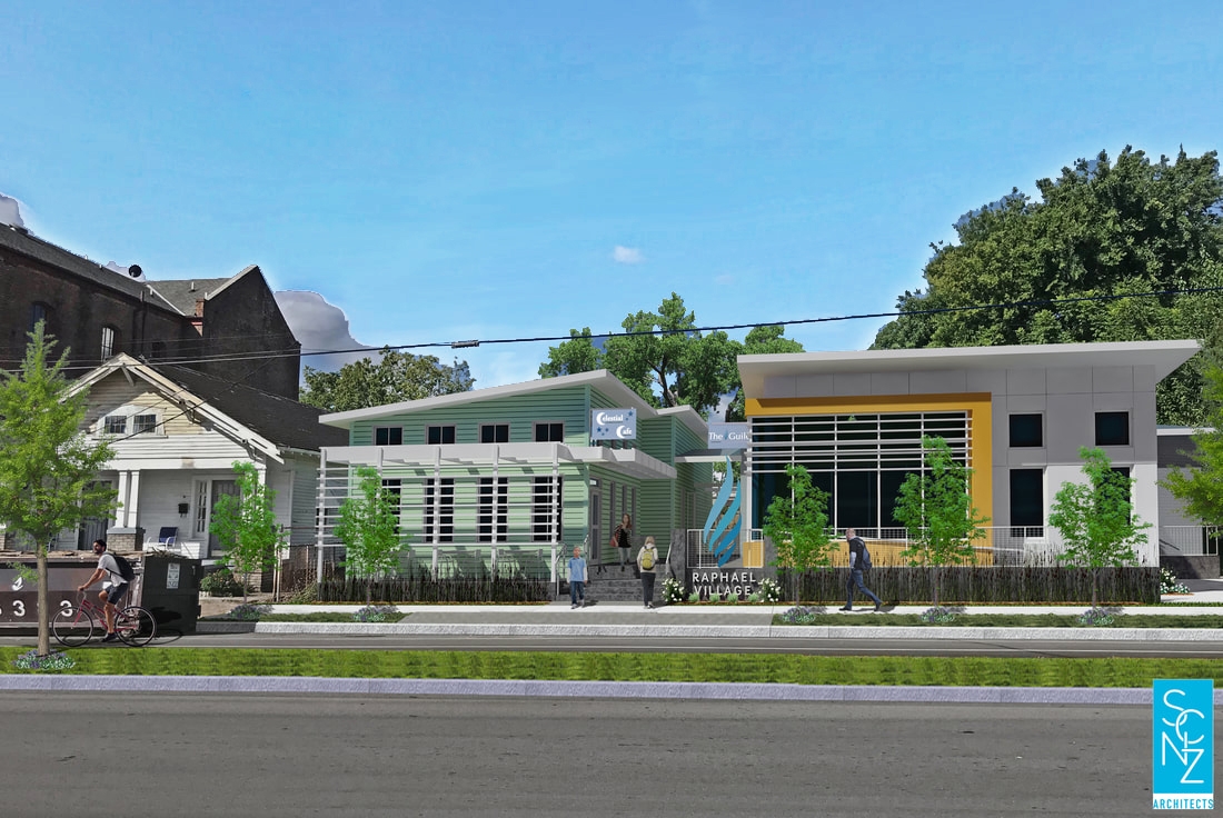 Mockup of Raphael Village's future Town Center